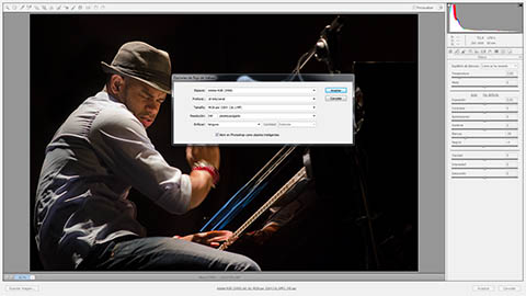 En el cuadro de diálogo de opciones de flujo de trabajo de Adobe Camera RAW se puede seleccionar la profundidad de color que tendrá la imagen revelada