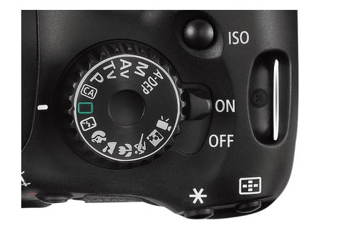 Dial de selección del modo de exposición de la cámara Canon EOS 550D