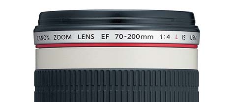 Detalle del objetivo Canon EF 70-200mm f/4 IS USM Zoom Lens